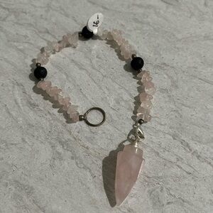 Rose Quartz Crystal  Pendulum